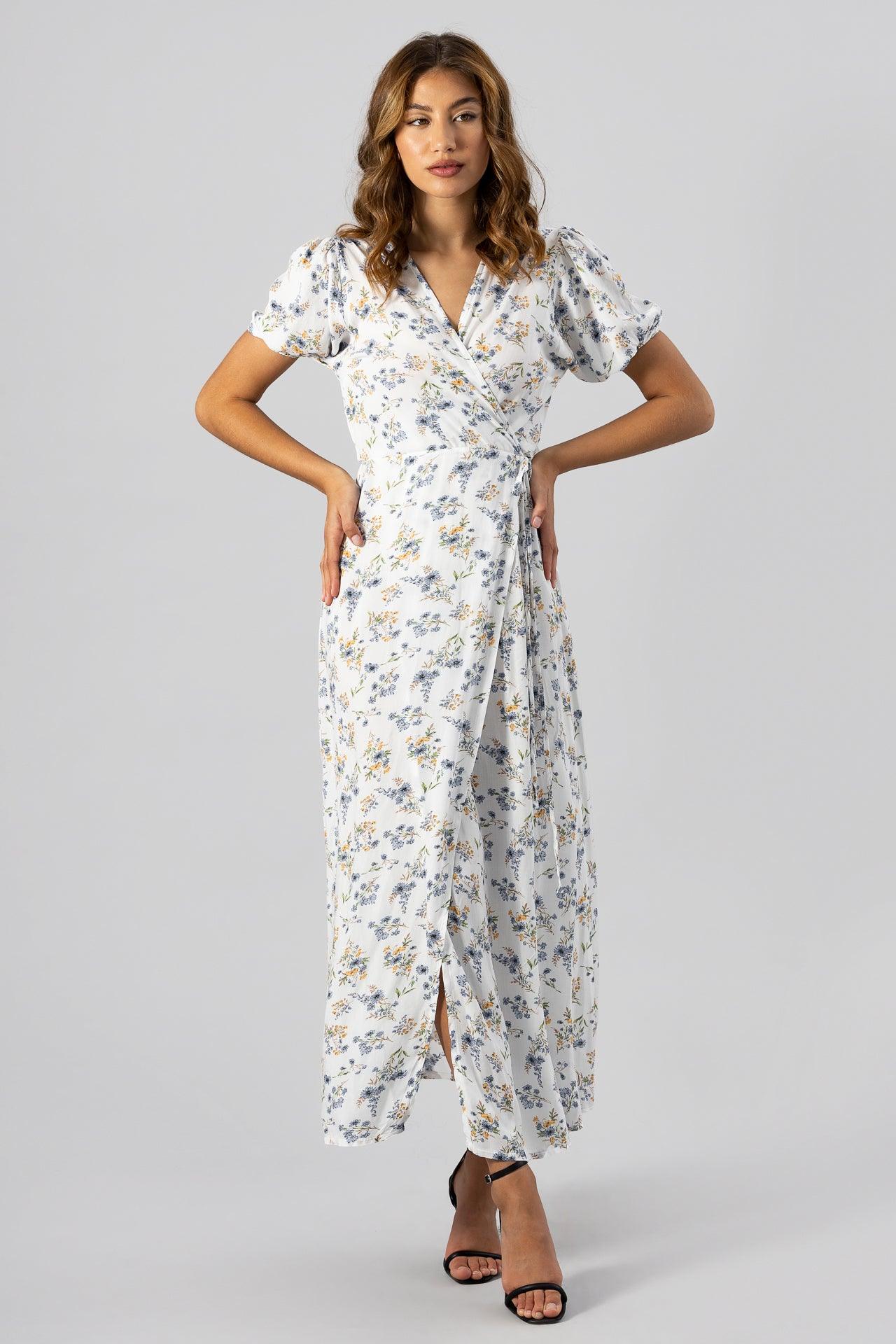 ROSA FLORAL MAXI WRAP SUNDRESS | Vada Online