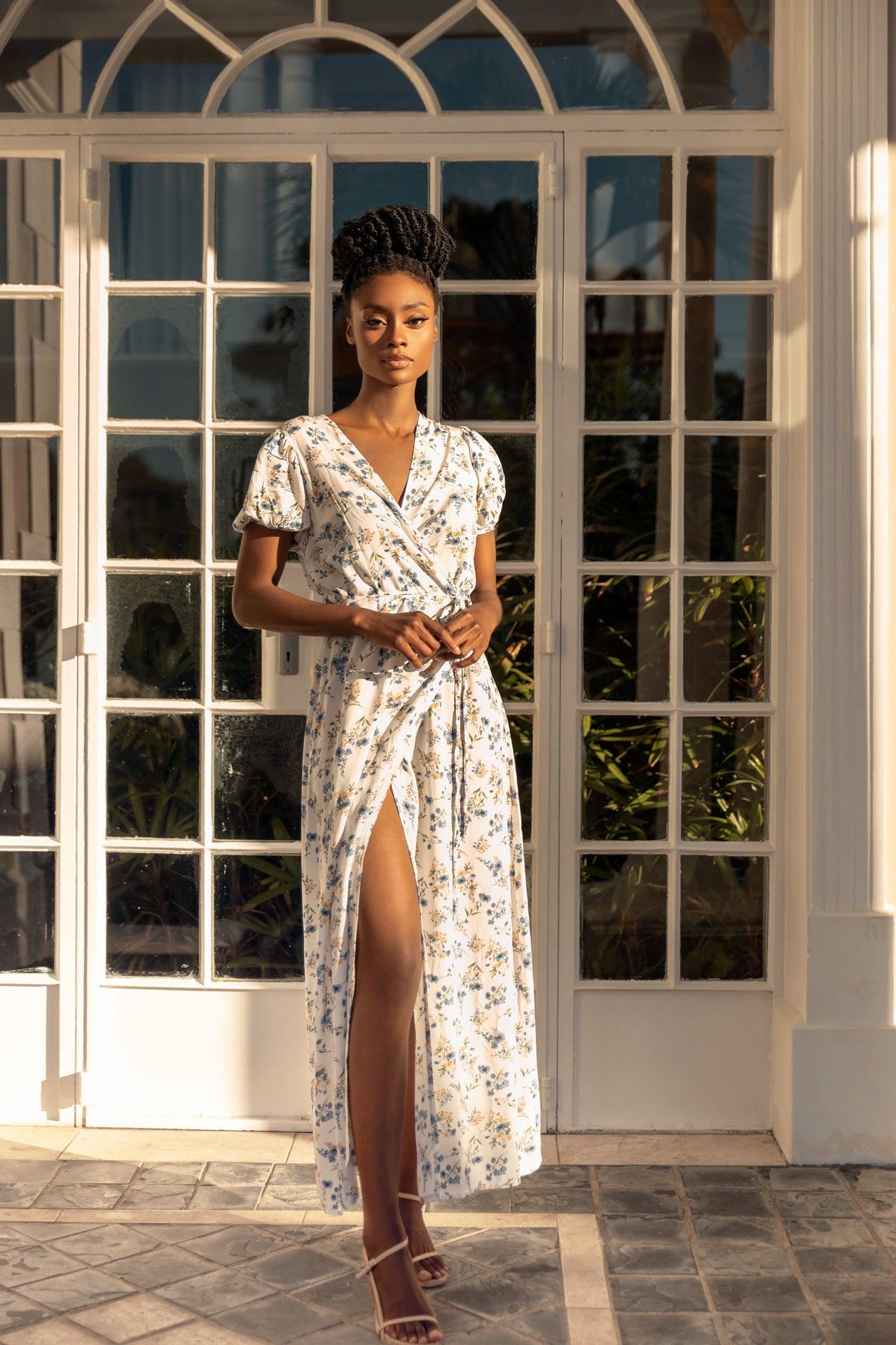 ROSA FLORAL MAXI WRAP SUNDRESS | Vada Online