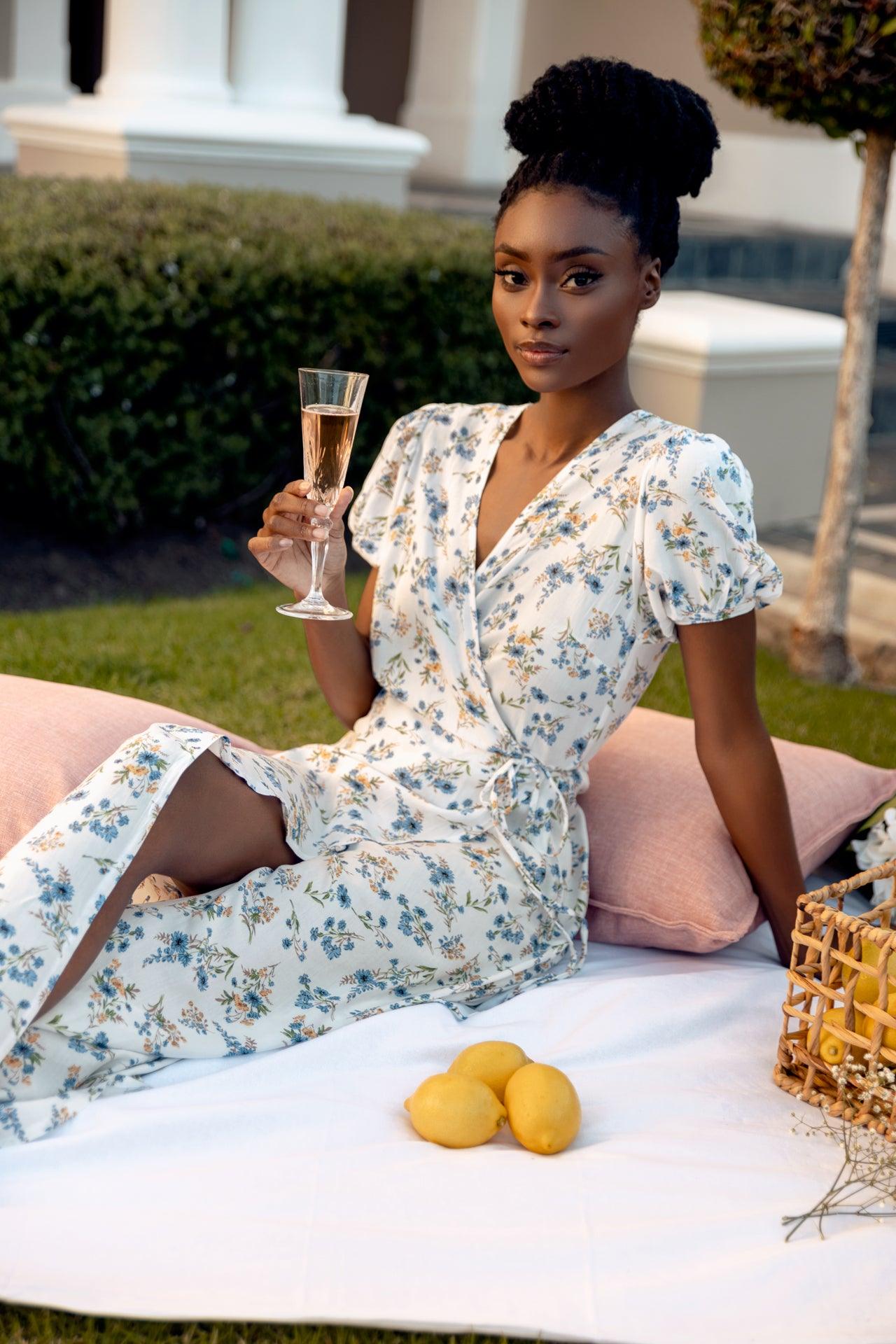 ROSA FLORAL MAXI WRAP SUNDRESS | Vada Online